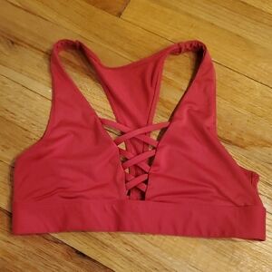 Strappy Red Sports Bra